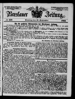 Breslauer Zeitung vom 18.09.1853