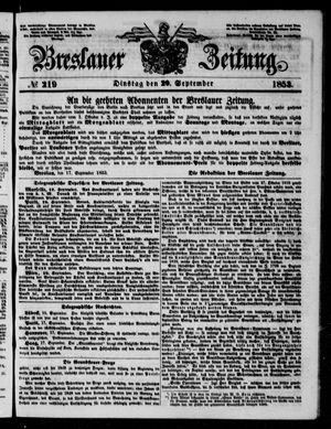 Breslauer Zeitung vom 20.09.1853