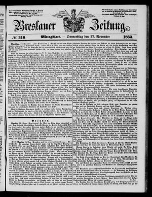 Breslauer Zeitung on Nov 17, 1853