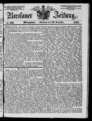 Breslauer Zeitung vom 30.11.1853