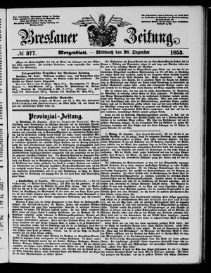 Breslauer Zeitung vom 28.12.1853
