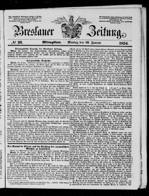 Breslauer Zeitung vom 16.01.1854