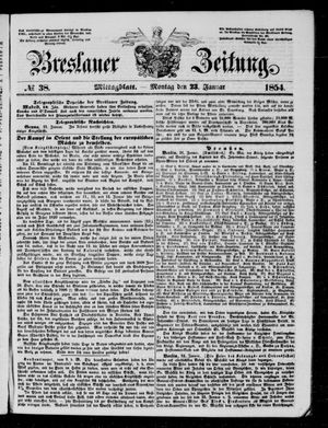 Breslauer Zeitung vom 23.01.1854
