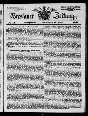Breslauer Zeitung vom 26.01.1854