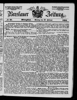 Breslauer Zeitung vom 27.02.1854