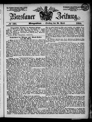 Breslauer Zeitung vom 25.04.1854