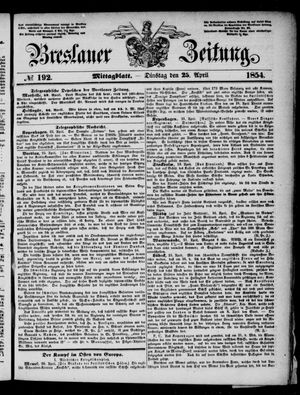 Breslauer Zeitung on Apr 25, 1854