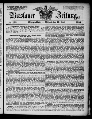 Breslauer Zeitung vom 26.04.1854