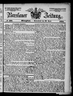 Breslauer Zeitung vom 29.04.1854