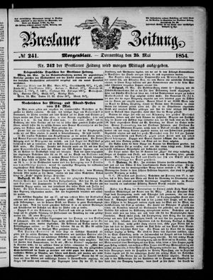 Breslauer Zeitung vom 25.05.1854
