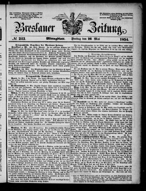 Breslauer Zeitung vom 26.05.1854