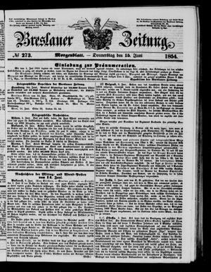 Breslauer Zeitung vom 15.06.1854