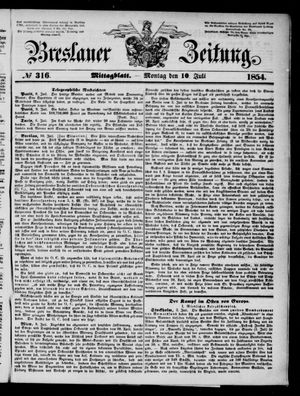 Breslauer Zeitung vom 10.07.1854