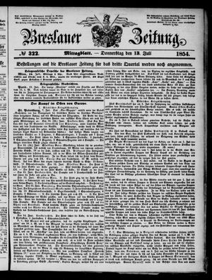 Breslauer Zeitung on Jul 13, 1854