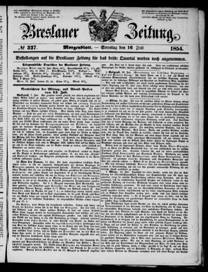 Breslauer Zeitung vom 16.07.1854