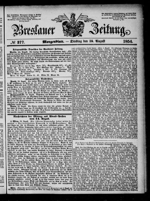 Breslauer Zeitung vom 15.08.1854