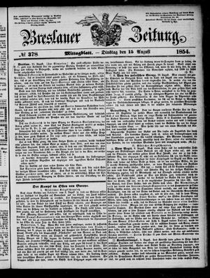 Breslauer Zeitung vom 15.08.1854