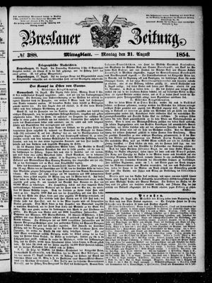 Breslauer Zeitung on Aug 21, 1854