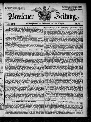 Breslauer Zeitung on Aug 23, 1854