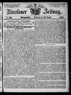 Breslauer Zeitung vom 30.08.1854