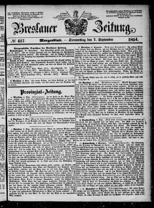 Breslauer Zeitung on Sep 7, 1854