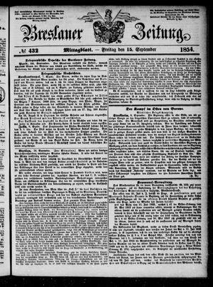 Breslauer Zeitung vom 15.09.1854