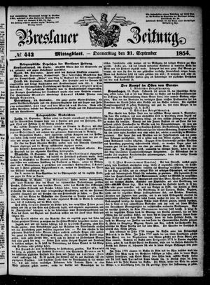 Breslauer Zeitung vom 21.09.1854