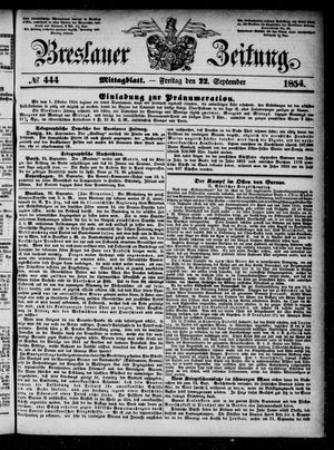 Breslauer Zeitung on Sep 22, 1854