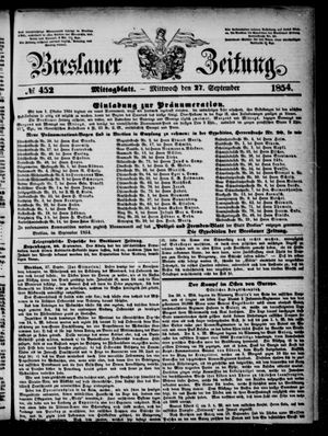 Breslauer Zeitung vom 27.09.1854