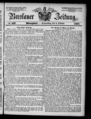Breslauer Zeitung on Oct 5, 1854