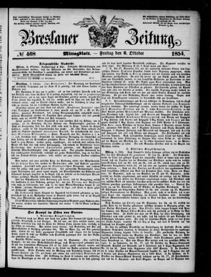 Breslauer Zeitung on Oct 6, 1854