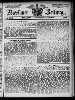 Breslauer Zeitung vom 14.11.1854