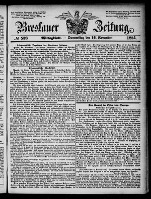 Breslauer Zeitung vom 16.11.1854