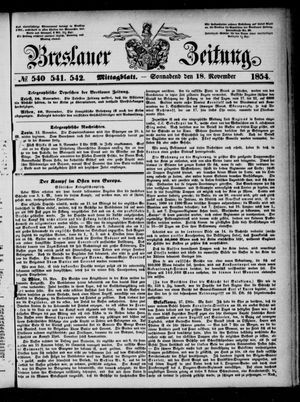 Breslauer Zeitung on Nov 18, 1854