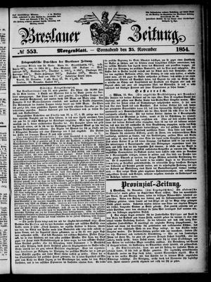 Breslauer Zeitung vom 25.11.1854
