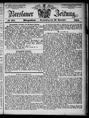Breslauer Zeitung vom 30.11.1854