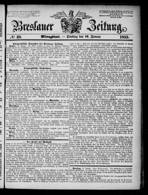Breslauer Zeitung vom 16.01.1855
