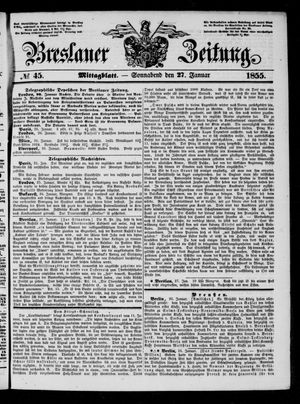 Breslauer Zeitung vom 27.01.1855