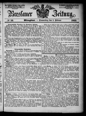 Breslauer Zeitung on Feb 1, 1855