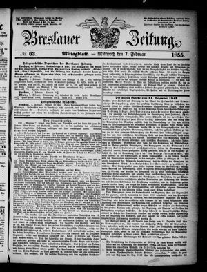 Breslauer Zeitung on Feb 7, 1855