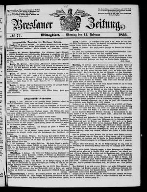 Breslauer Zeitung vom 12.02.1855