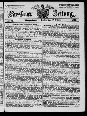 Breslauer Zeitung vom 13.02.1855