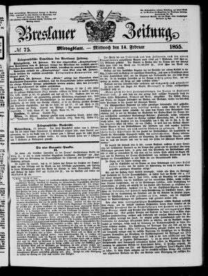 Breslauer Zeitung on Feb 14, 1855