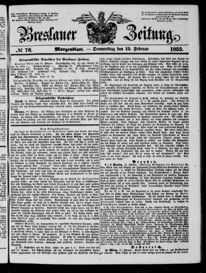 Breslauer Zeitung vom 15.02.1855
