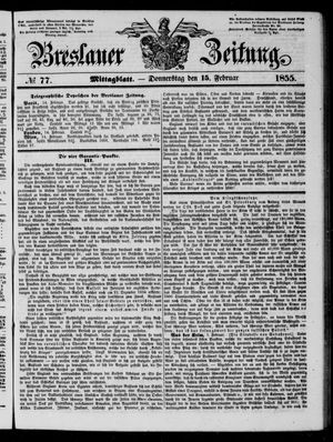 Breslauer Zeitung vom 15.02.1855