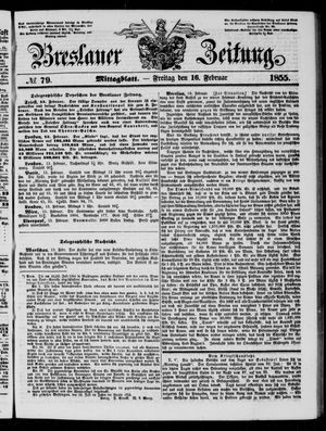 Breslauer Zeitung vom 16.02.1855