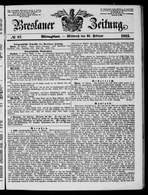 Breslauer Zeitung vom 21.02.1855