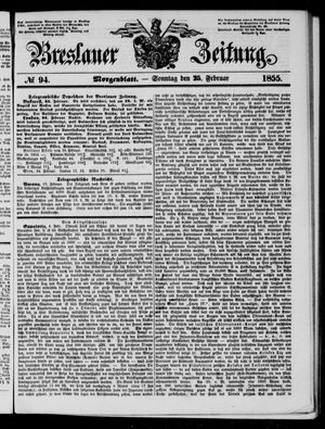 Breslauer Zeitung on Feb 25, 1855