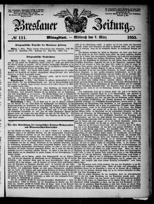 Breslauer Zeitung vom 07.03.1855