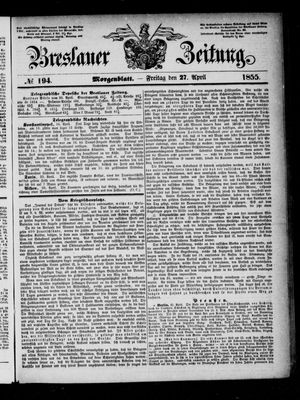 Breslauer Zeitung vom 27.04.1855